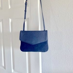 Faux leather and suede crossbody purse